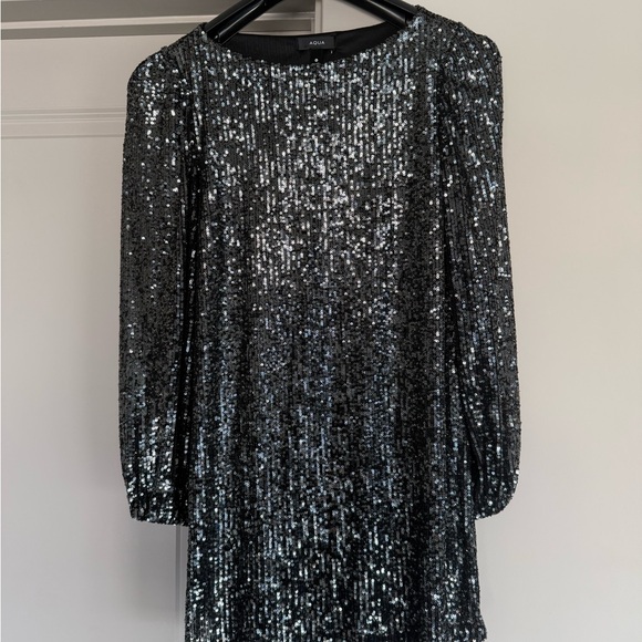 Aqua Dresses & Skirts - Aqua Sparkling Black Long Sleeve Dress